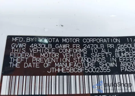 2015 Lexus Rc 350 from USA, damaged, VIN JTHHE5BC8F5002355